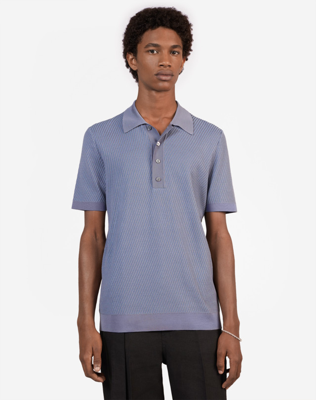 DUNHILL DIAGONAL TEXTURE SS POLO POLOS Man d