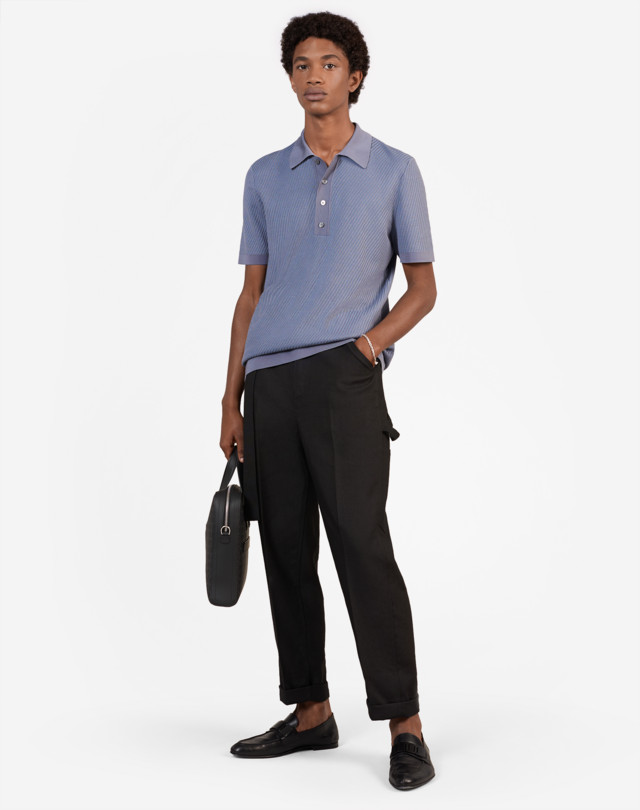 DUNHILL DIAGONAL TEXTURE SS POLO POLOS Man r