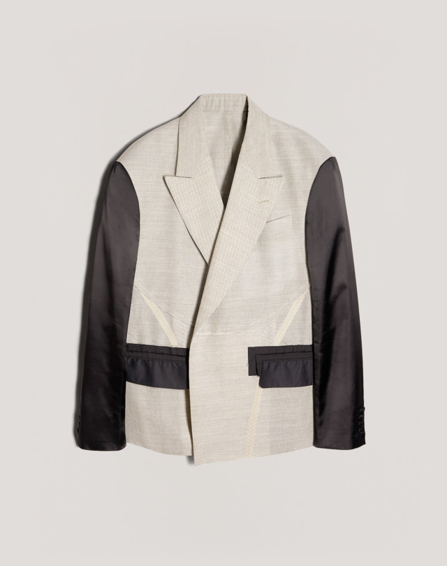 DUNHILL ステッチディテールキャンバス コントラスト ハーフラップジャケット
 ブレザー メンズ f