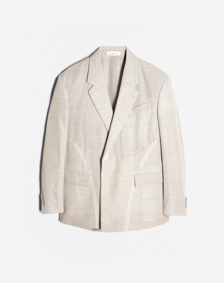 STITCH DETAIL CANVAS HALF WRAP JACKET DUNHILL BLAZERS Man STITCH DETAIL CANVAS HALF WRAP JACKET f