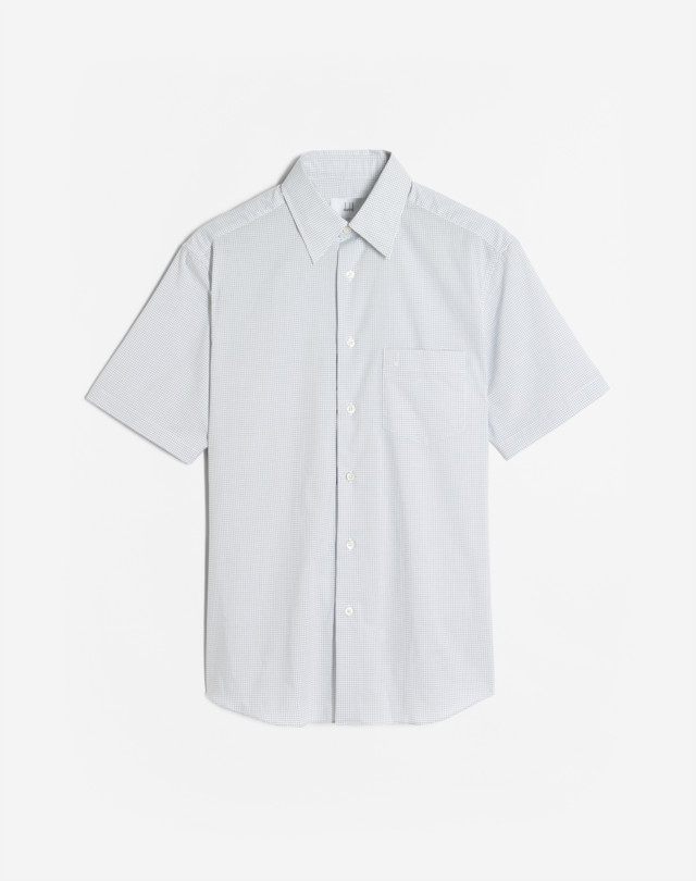 DUNHILL COTTON CHECK SHORT SLEEVE SHIRT SHORT SLEEVE CASUAL SHIRTS Man f