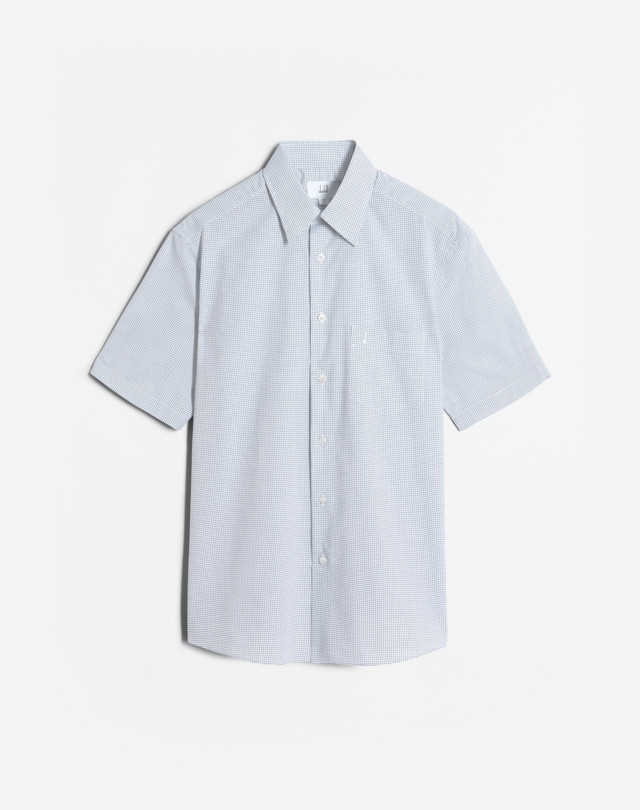 DUNHILL Cotton Check Short Sleeve Shirt SHORT SLEEVE CASUAL SHIRTS Man f
