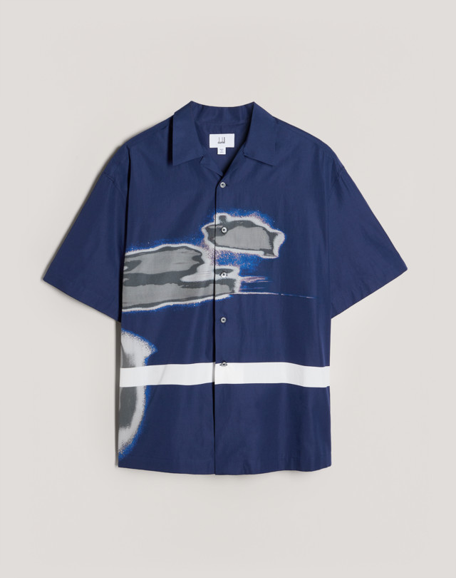 DUNHILL ABRASION SHORT SLEEVE LOUNGE SHIRT SHORT SLEEVE CASUAL SHIRTS Man f
