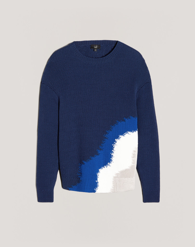 ABRASION INTARSIA CREW NECK DUNHILL JUMPERS Man ABRASION INTARSIA CREW NECK f