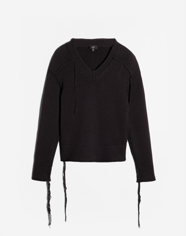 DUNHILL PANEL DETAIL V NECK JUMPERS Man f