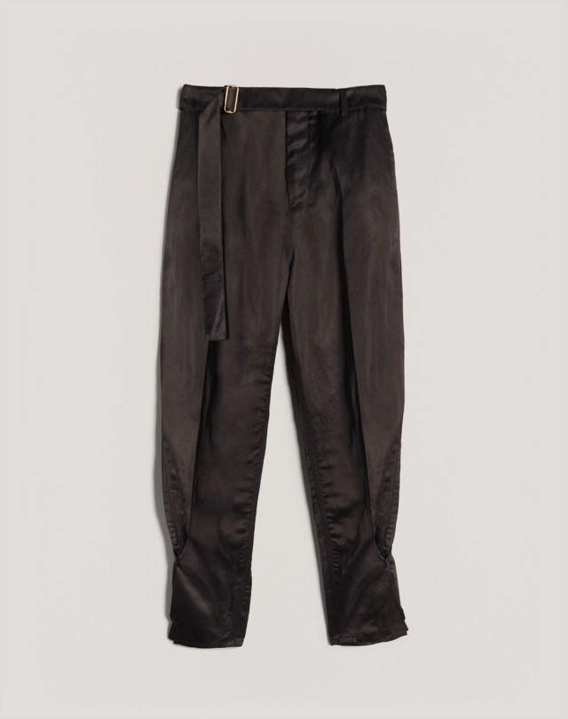 DUNHILL RAMIE SILK STRAP TROUSERS CHINOS Man f