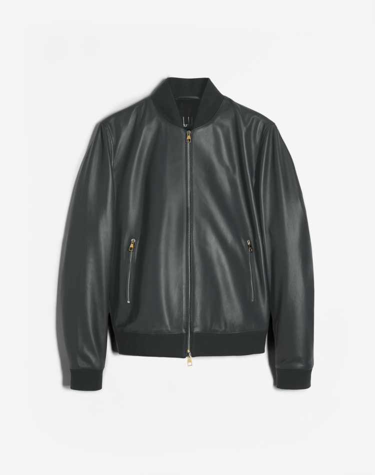 メンズ スチール グレー レザー ボンバージャケット Dunhill Jp オンラインストア