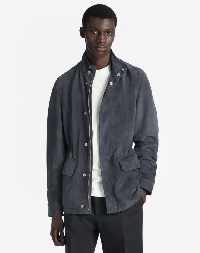 DUNHILL SUEDE FIELD JACKET LEATHER JACKETS Man d