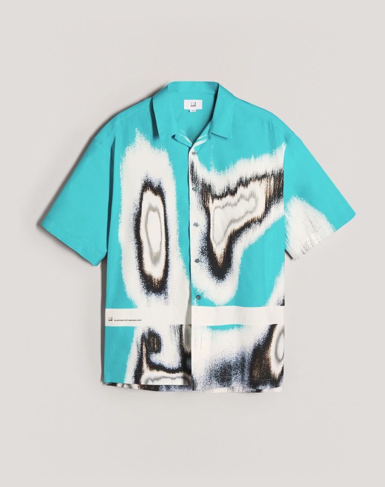 ABRASION SHORT SLEEVE LOUNGE SHIRT DUNHILL SHORT SLEEVE CASUAL SHIRTS Man ABRASION SHORT SLEEVE LOUNGE SHIRT f