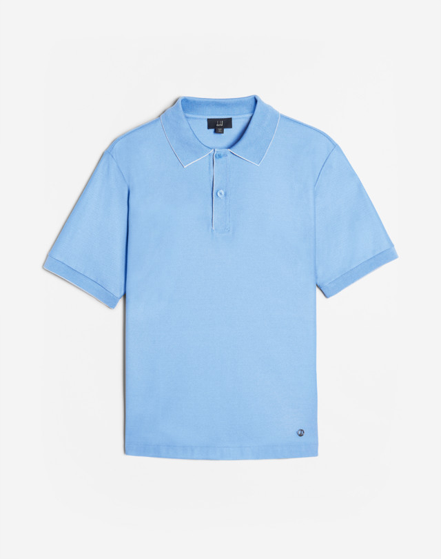 DUNHILL POLO À MANCHES COURTES EN RÉSILLE POLOS Homme f