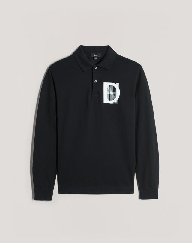 DUNHILL POLO À MANCHES LONGUES OVERPRINT SMALL POLOS Homme f