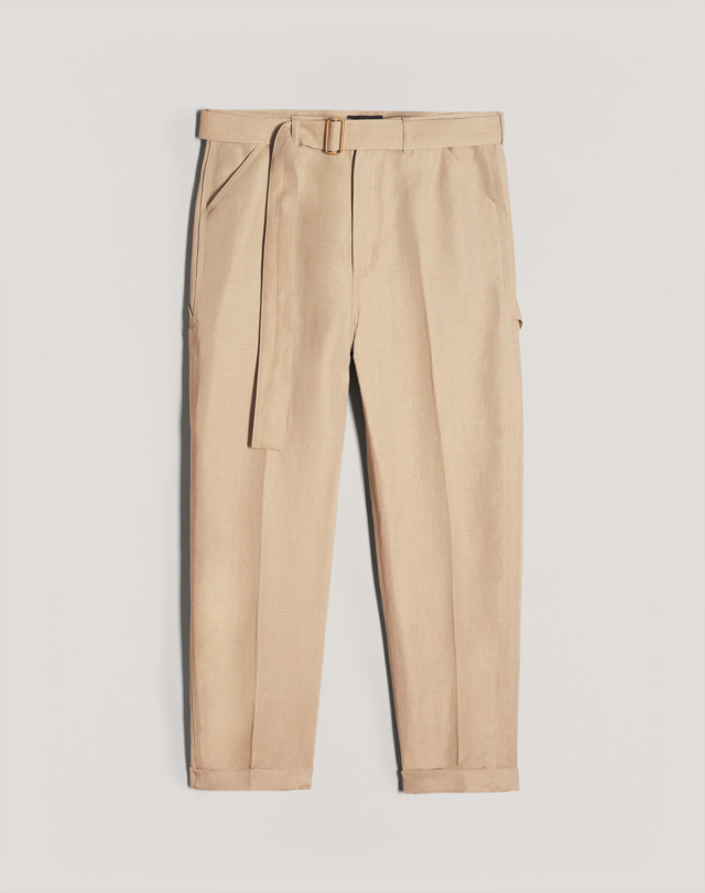 DUNHILL LINEN CANVAS UTILITY TROUSERS CHINOS Man f