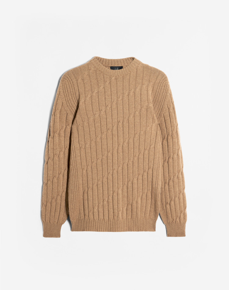 CASHMERE KNURL CABLE JUMPER DUNHILL JUMPERS Man CASHMERE KNURL CABLE JUMPER f