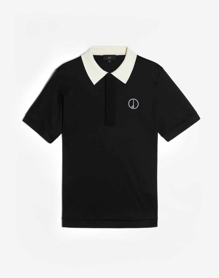 D-SERIES CONTRAST COLLAR POLO DUNHILL POLOS Man D-SERIES CONTRAST COLLAR POLO f