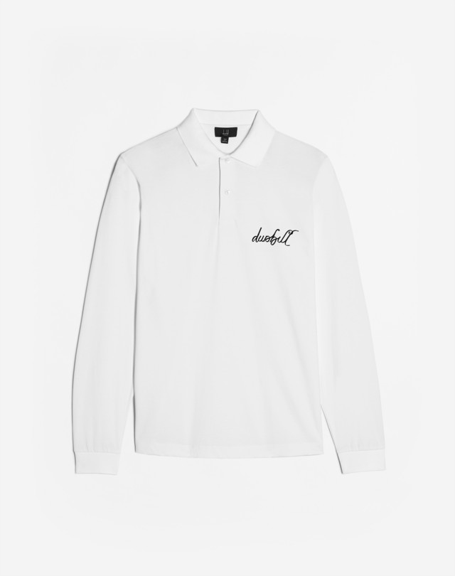 DUNHILL 1921 SCRIPT LOGO COTTON POLO POLOS Man f