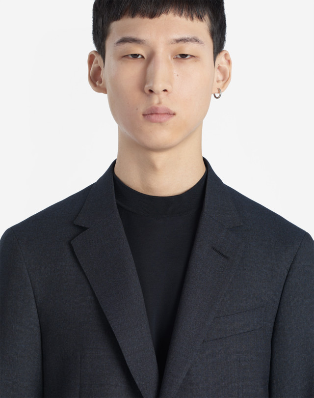 DUNHILL WOOL MICRO CHECK TRAVEL JACKET BLAZERS Man a