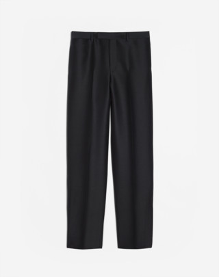 WOOL SILK TEXTURE ZIP HEM TROUSERS