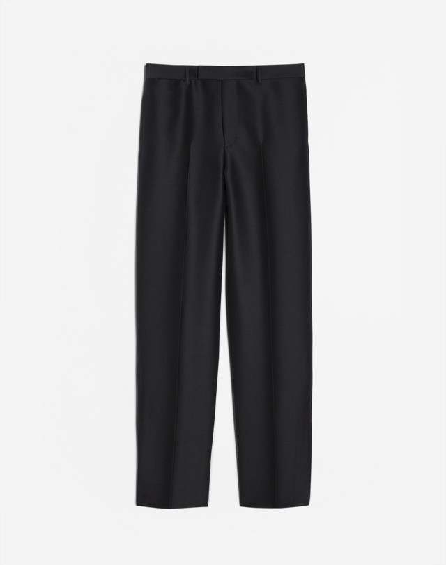 DUNHILL WOOL SILK TEXTURE ZIP HEM TROUSERS FORMAL TROUSERS Man f