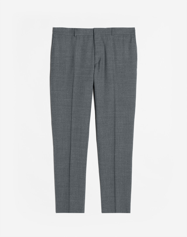 Men's Grey Melange Wool Micro Check Travel Trousers | dunhill UK