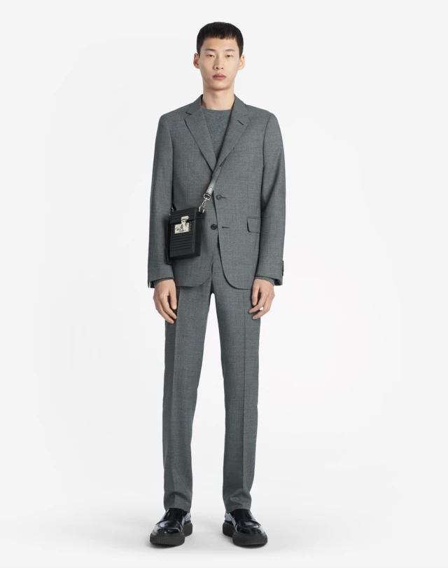 DUNHILL WOOL MICRO CHECK TRAVEL TROUSERS FORMAL TROUSERS Man r