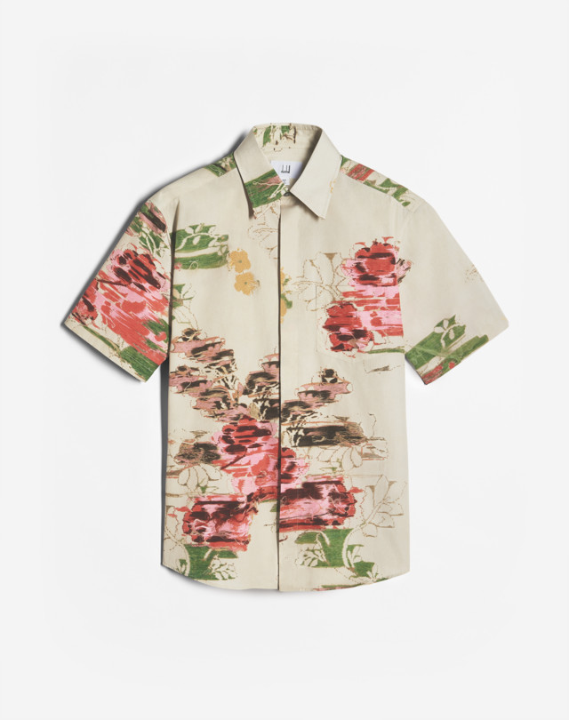DUNHILL ABSTRACT FLORALS SHORT SLEEVE COTTON SHIRT SHORT SLEEVE CASUAL SHIRTS Man f