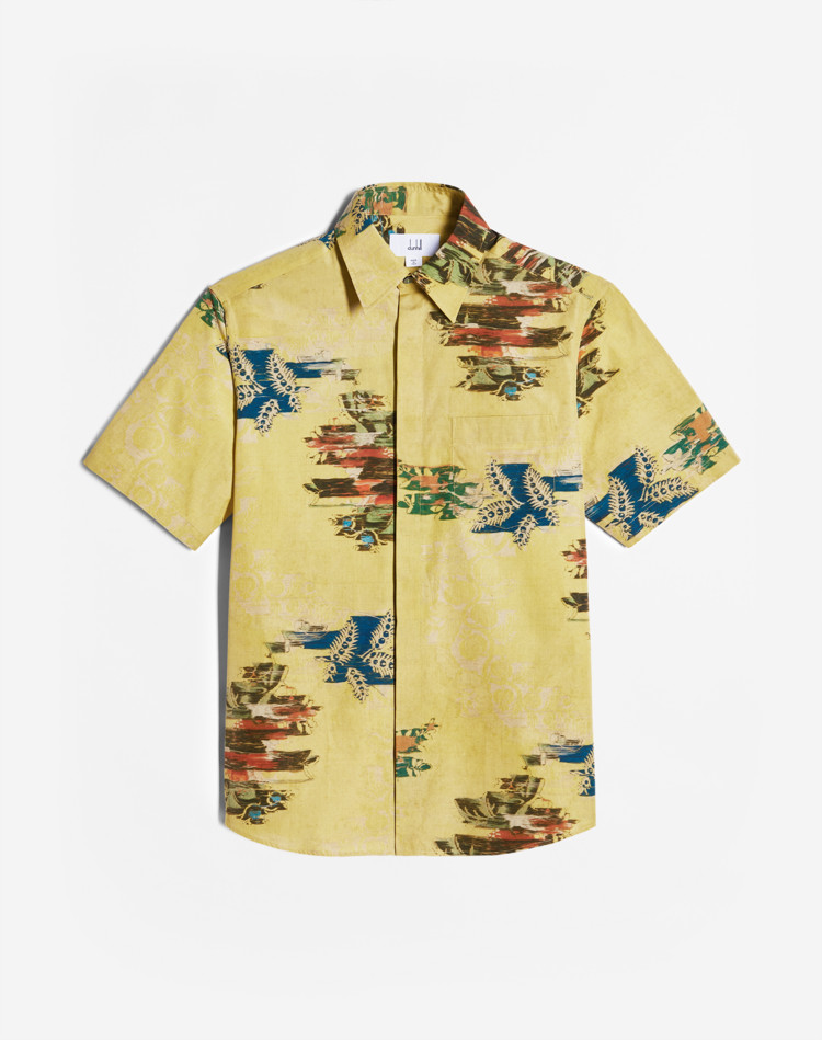 ABSTRACT FLORALS SHORT SLEEVE COTTON SHIRT DUNHILL Leisure Shirt Man ABSTRACT FLORALS SHORT SLEEVE COTTON SHIRT f