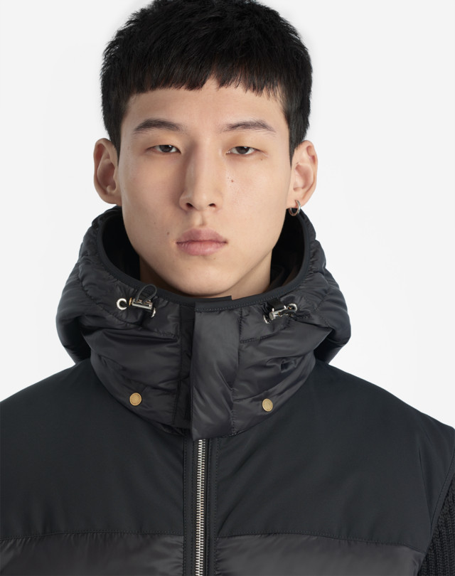 DUNHILL KNITTED DOWN HOODED JACKET DOWN JACKETS Man a