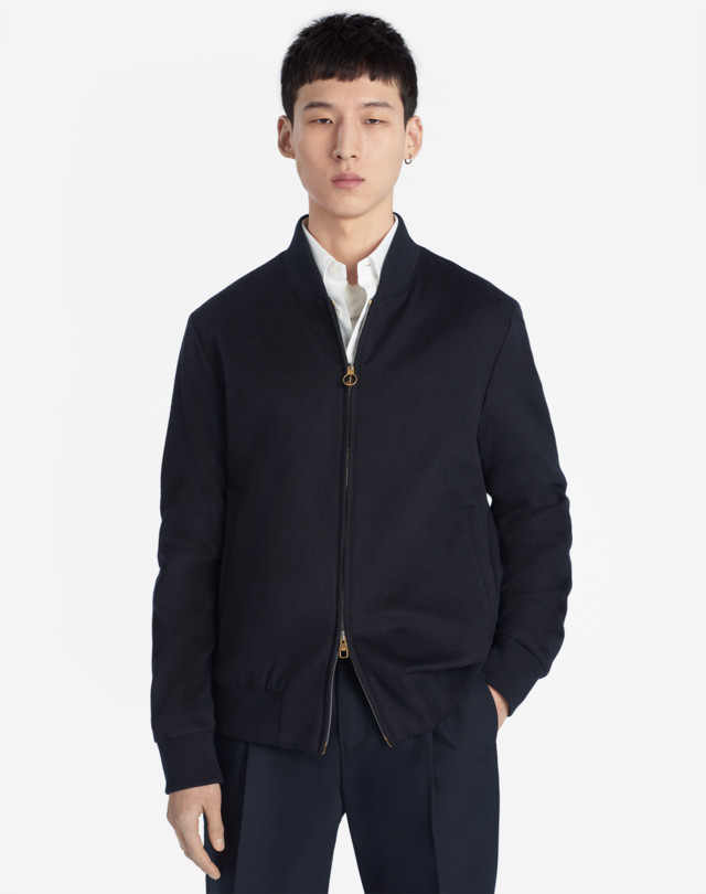 DUNHILL CASHMERE BLEND BOMBER BOMBER JACKETS Man d