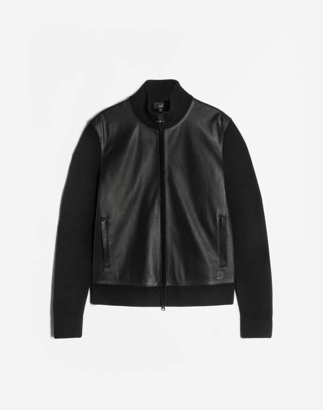 DUNHILL Leather Fronted Track Jacket LEATHER JACKETS Man f