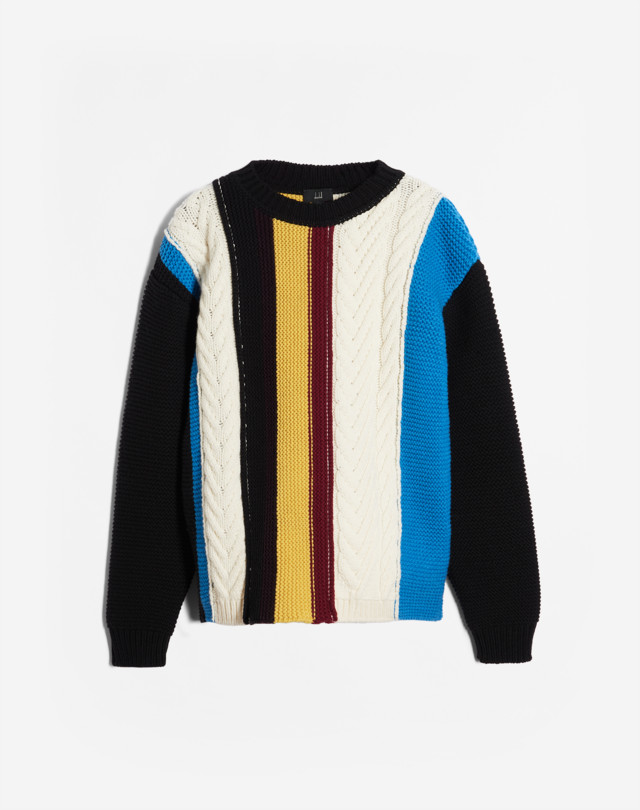 Men's MULTI STITCH ARAN JUMPER | dunhill UK