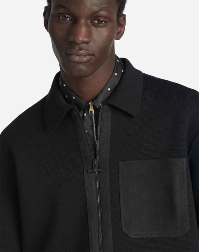 DUNHILL D SUEDE DETAIL OVERSHIRT LEATHER JACKETS Man a