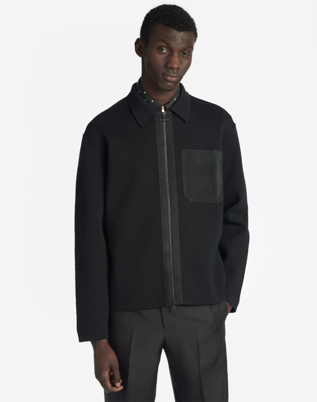DUNHILL D SUEDE DETAIL OVERSHIRT LEATHER JACKETS Man d