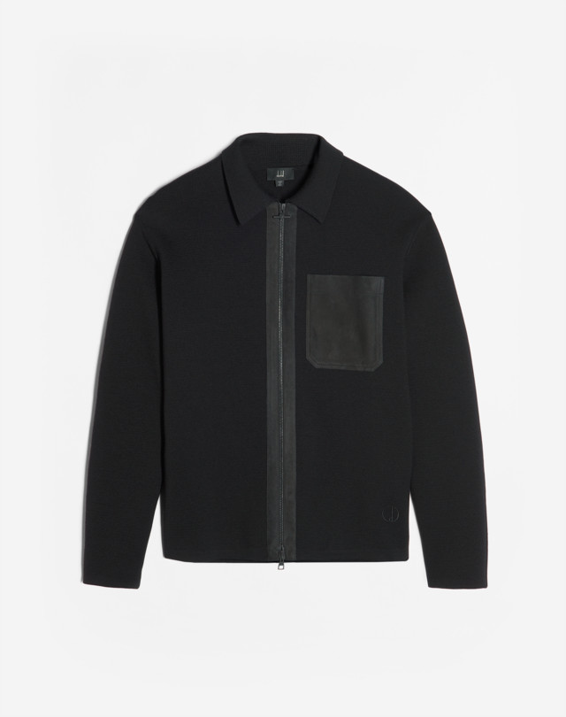 DUNHILL D SUEDE DETAIL OVERSHIRT LEATHER JACKETS Man f