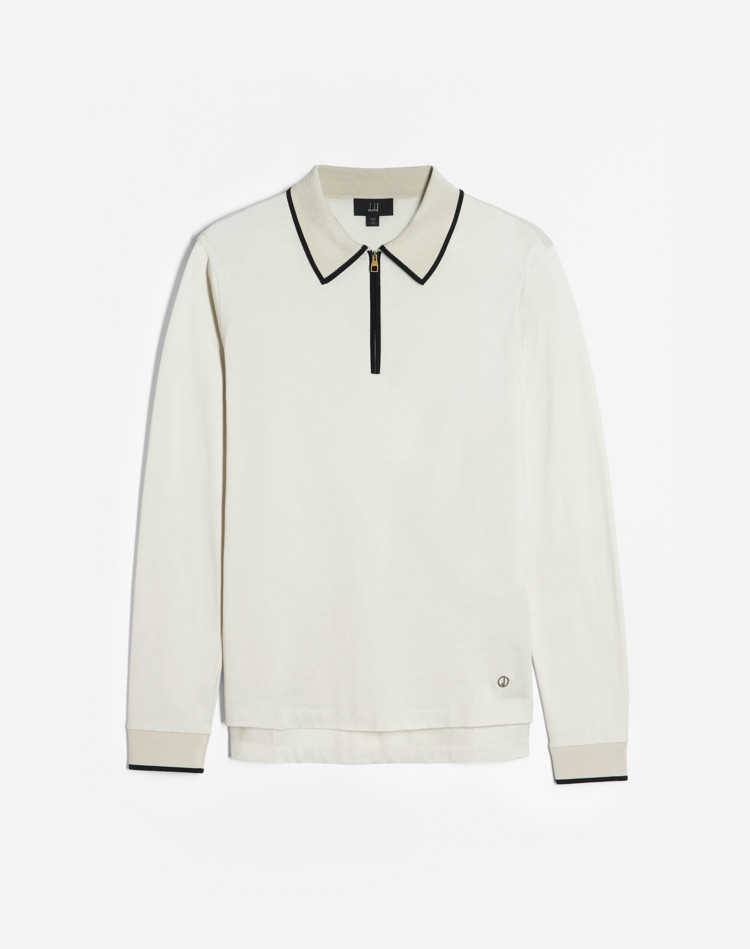 COTTON ZIP POLO DUNHILL POLOS Man COTTON ZIP POLO f
