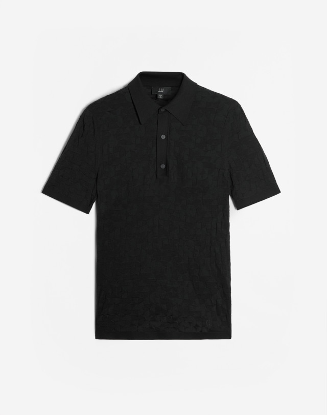 DUNHILL DUNHILL OPTICAL PRINT TEXTURE SS POLO POLOS Man f