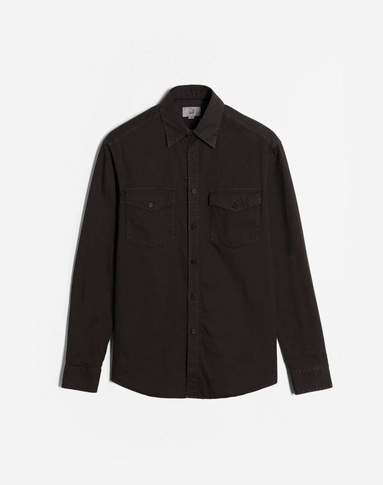 GARMENT DYE WESTERN SHIRT DUNHILL LONG SLEEVE CASUAL SHIRTS Man GARMENT DYE WESTERN SHIRT f