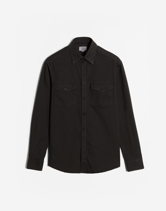 DUNHILL GARMENT DYE WESTERN SHIRT LONG SLEEVE CASUAL SHIRTS Man f