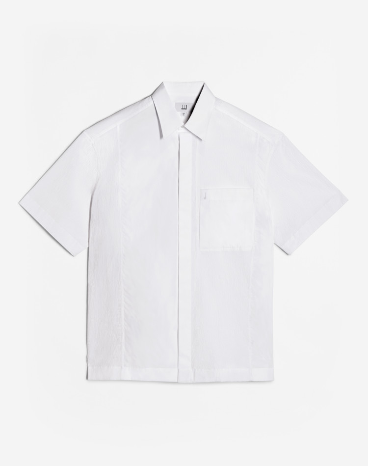 SEERSUCKER POPLIN SHORT SLEEVE SHIRT DUNHILL SHORT SLEEVE CASUAL SHIRTS Man SEERSUCKER POPLIN SHORT SLEEVE SHIRT f