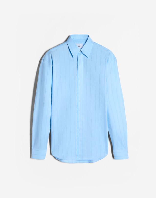 DUNHILL CHEMISE EN COTON À SURPIQÛRES CHEMISES MANCHES LONGUES Homme f