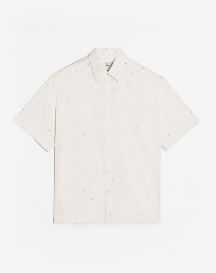 COTTON SHORT SLEEVE ALLOVER D SHIRT DUNHILL SHORT SLEEVE CASUAL SHIRTS Man COTTON SHORT SLEEVE ALLOVER D SHIRT f