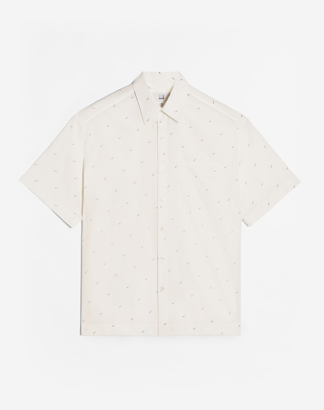DUNHILL COTTON SHORT SLEEVE ALLOVER D SHIRT SHORT SLEEVE CASUAL SHIRTS Man f