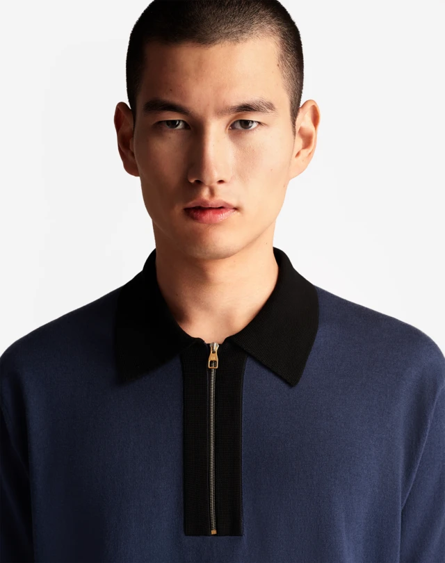 DUNHILL COTTON SILK SHORT SLEEVE POLO POLOS Man a