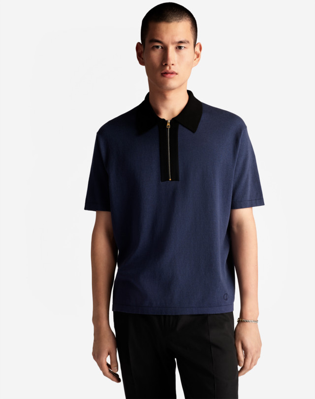 DUNHILL COTTON SILK SHORT SLEEVE POLO POLOS Man d