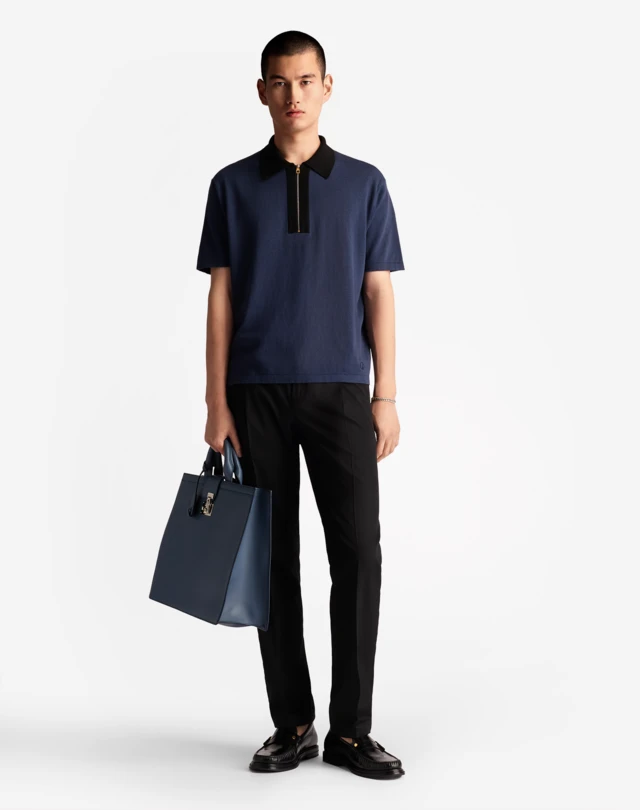 DUNHILL COTTON SILK SHORT SLEEVE POLO POLOS Man r