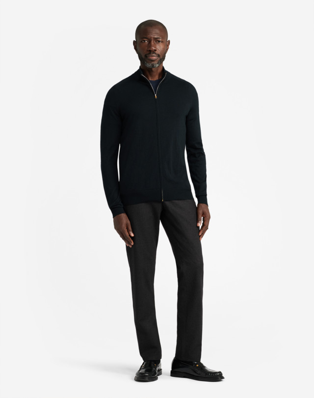 DUNHILL SUPERFINE CASHMERE ZIP JUMPER JUMPERS Man r