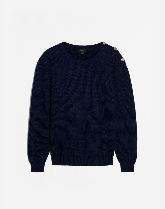 DUNHILL D BUTTON RIBBED JUMPER JUMPERS Man f