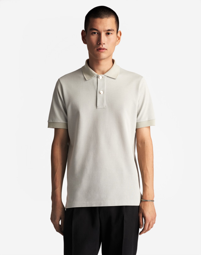 DUNHILL D BUTTON SILK PIQUE POLO POLOS Man d