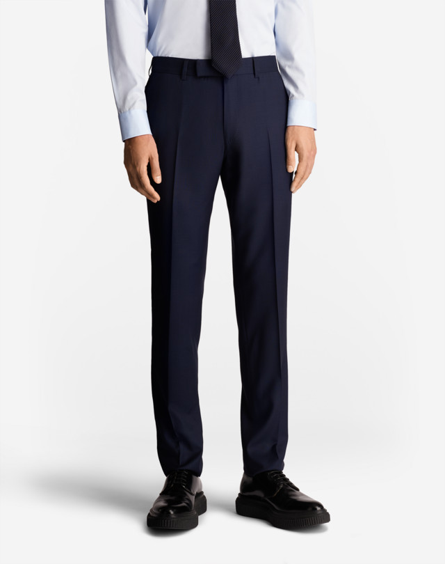 DUNHILL SUPERFINE WOOL PRINCE OF WALES MAYFAIR TROUSERS FORMAL TROUSERS Man d