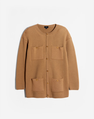 MERINO RIB POCKET CARDIE