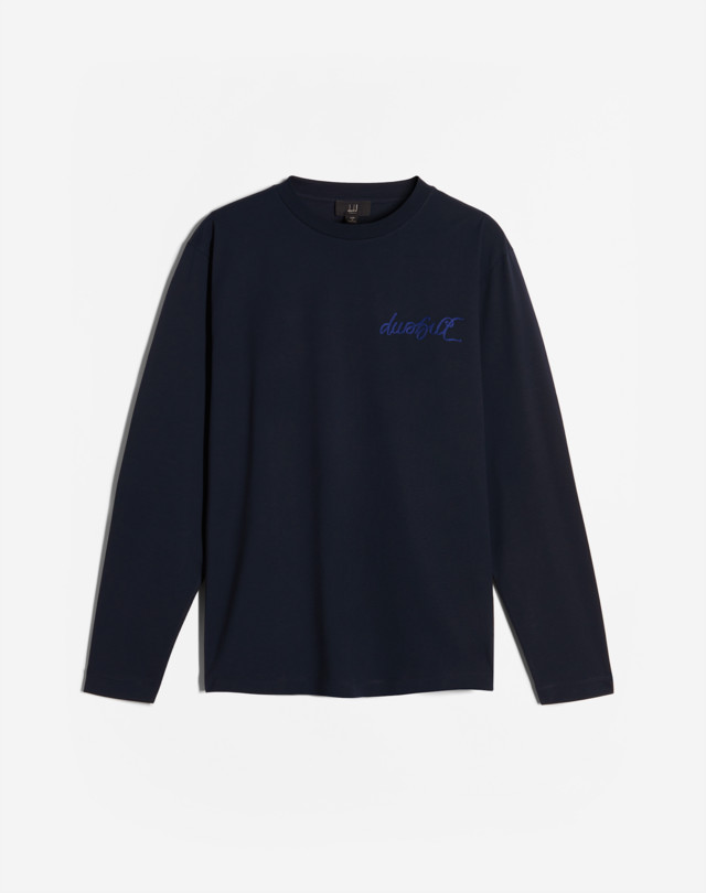 DUNHILL Футболка 1921 Script Logo С Длинными Рукавами ФУТБОЛКА Для Мужчин f